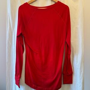 Women's Red Long Sleeve Top